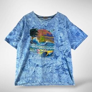 D.A. Outfitters Old Orchard Beach Maine Tie Dye Graphic T-Shirt Blue Womens XL